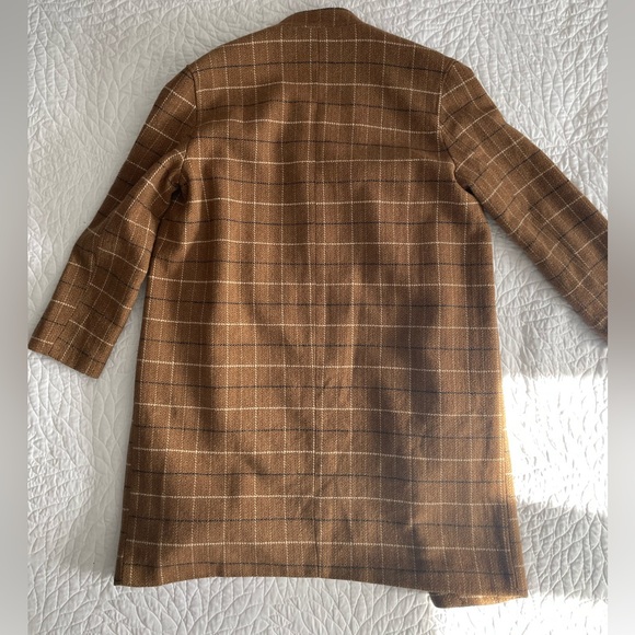 Lush Camel Plaid Cocoon Coat (Size S) - Picture 3 of 6